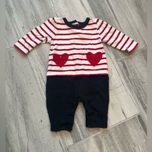 Gymboree baby heart valentine one piece outfit size 0-3 months